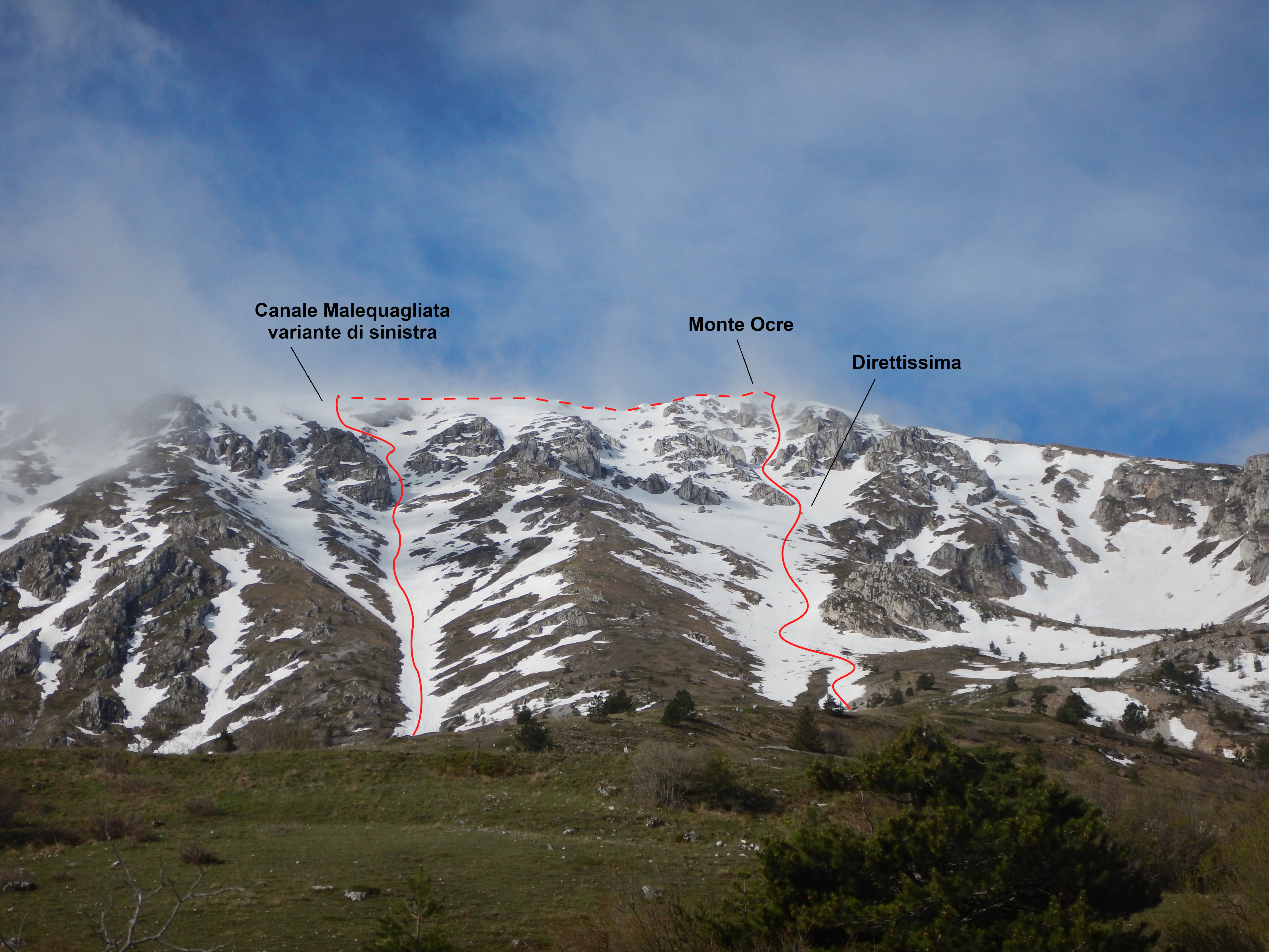 Direttissima al Monte Ocre e discesa per Malequagliata